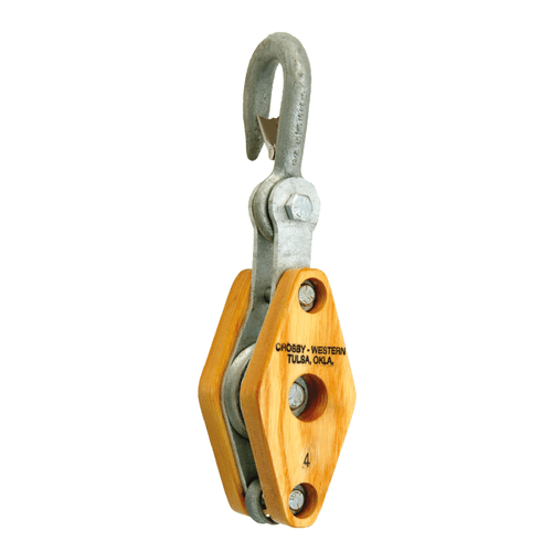Pasteca estandar de madera doble gancho con seguro 22B
